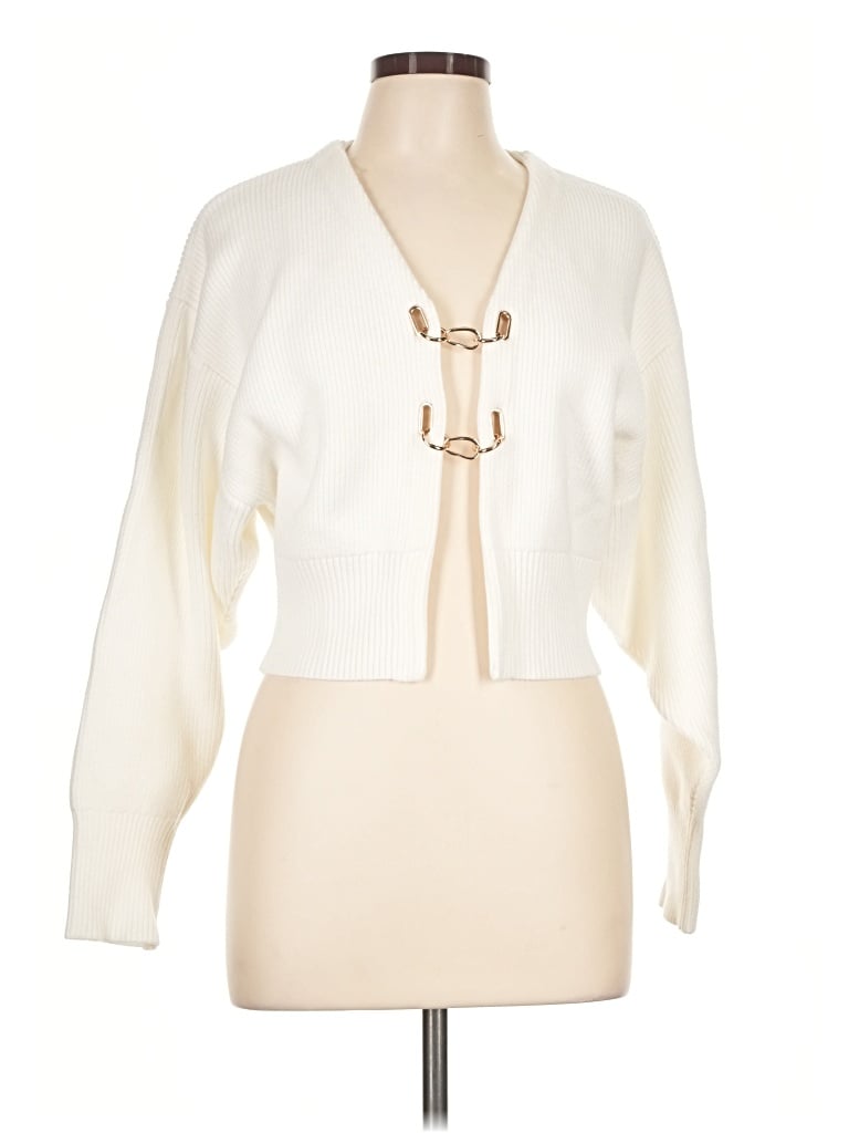 Pre-owned Bar Iii Cardigan Sweater In Ivory