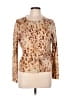 Kate Hill Animal Print Tan Cardigan Size L - photo 1