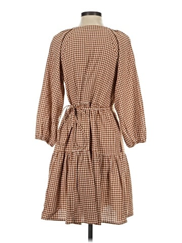 Madewell Gingham Puff-Sleeve Wrap Dress (view 2)