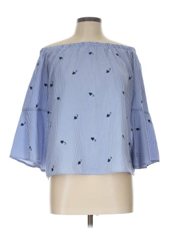Always Indigo 3/4 Sleeve Blouse (view 1)