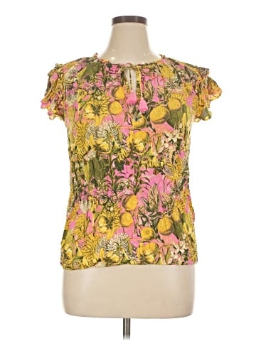 Rose + Olive Short Sleeve Blouse (view 1)