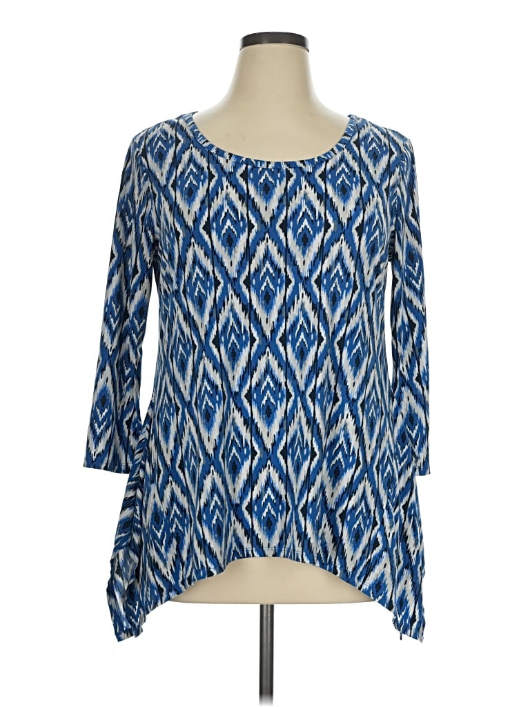 Pre-owned Jaclyn Smith 3/4 Sleeve Blouse In Blue