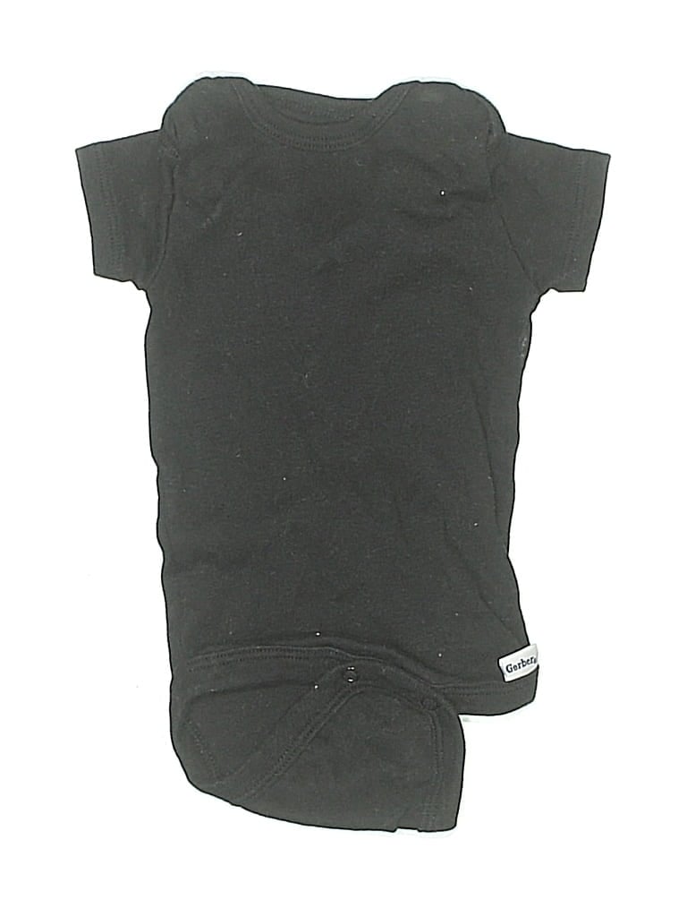 Pre-owned Gerber Babies' Short Sleeve Onesie In Black