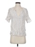 Splendid Stripes White Short Sleeve Blouse Size S - photo 1