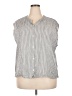 Old Navy Stripes Gray Sleeveless Button-Down Shirt Size XXL - photo 1