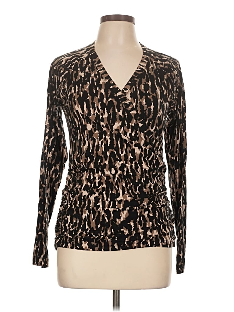 Cabi Long Sleeve Blouse In Brown