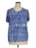 Alfred Dunner 100% Polyester Blue Short Sleeve Blouse Size 1X - photo 1