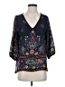 Renee C. Blue 3/4 Sleeve Blouse Size S - photo 1