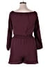 Bar III 100% Polyester Solid Burgundy Romper Size XL - photo 2