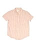 Crewcuts 100% Cotton Stripes Orange Short Sleeve Button-Down Shirt Size 8 - photo 1