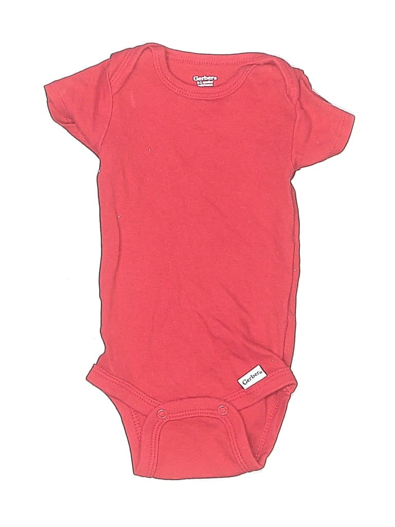 Pre-owned Gerber Babies' Short Sleeve Onesie In Red