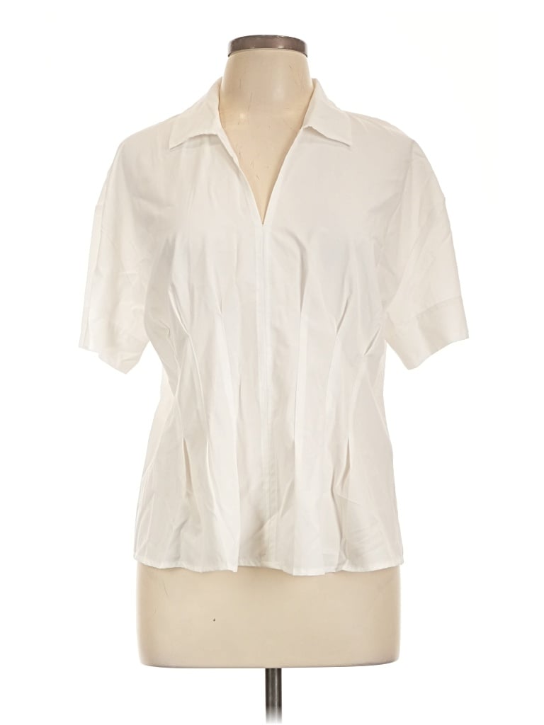Pre-owned Modern Works Short Sleeve Blouse In Ivory