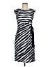 Connected Apparel Stripes Gray Casual Dress Size 6 - photo 1