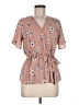Sienna Sky 100% Polyester Tan Short Sleeve Blouse Size M - photo 1