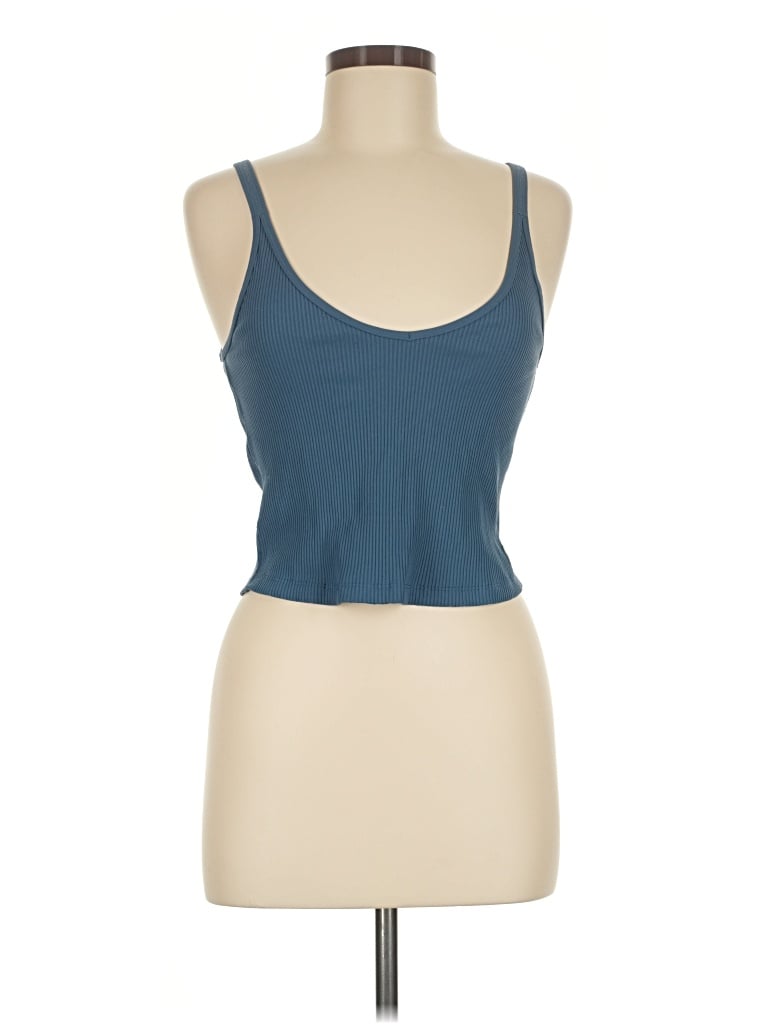 Pre-owned Vuori Tank Top Blue Halter Neckline Tops