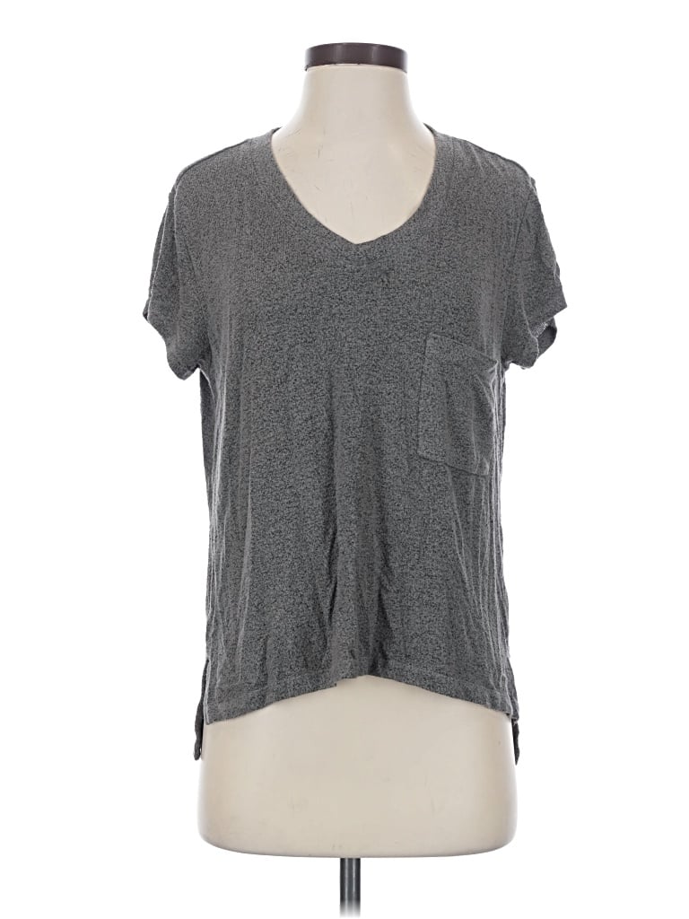Pre-owned Free Press Short Sleeve T-shirt In Gray