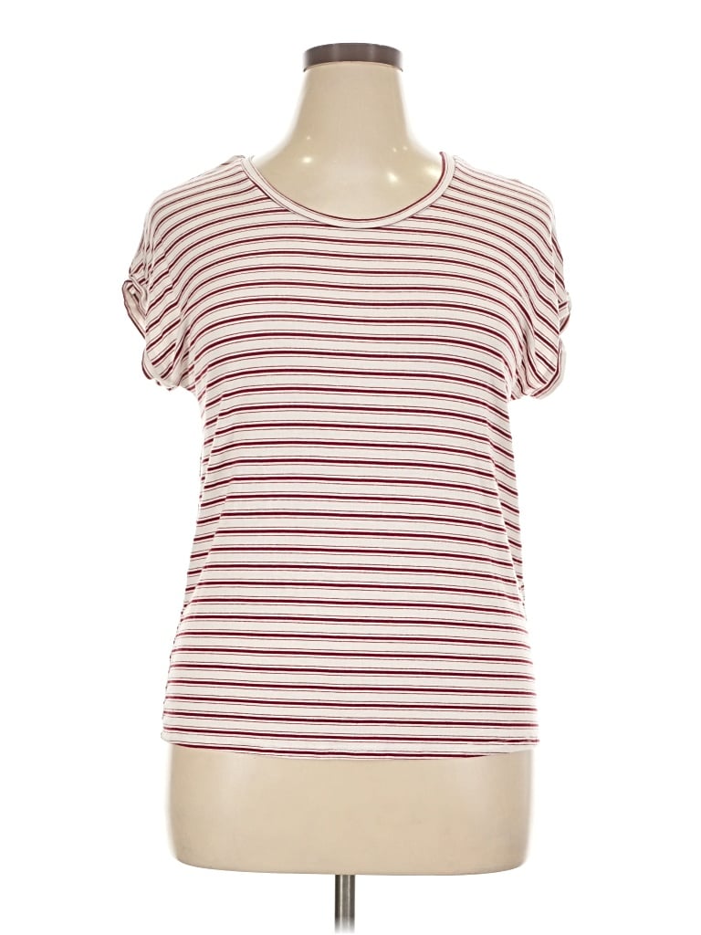 Pre-owned Green Envelope Short Sleeve T-shirt In Burgundy