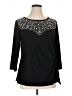 Roz & Ali Black 3/4 Sleeve Top Size 1X - photo 1