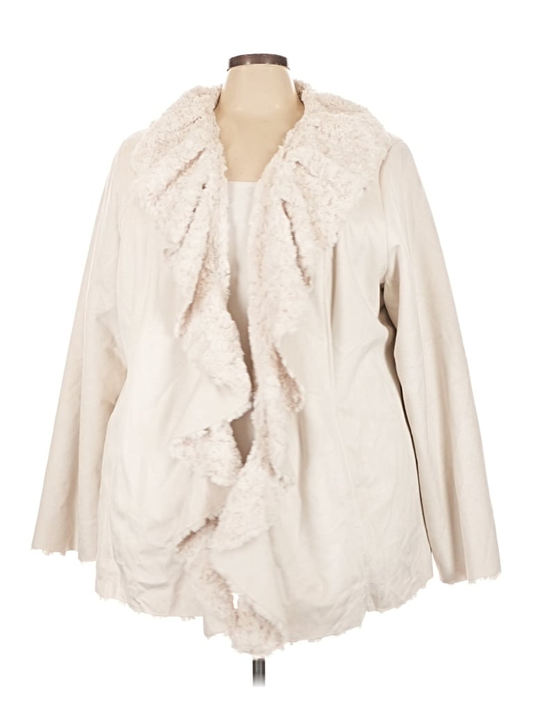 Pre-owned Dennis By Dennis Basso Faux Fur Jacket In Ivory