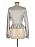Do & Be 100% Polyester Metallic Silver Long Sleeve Blouse Size M - photo 2