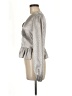Do & Be 100% Polyester Metallic Silver Long Sleeve Blouse Size M - photo 5