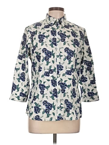 Lands' End 3/4 Sleeve Button-Down Shirt (view 1)