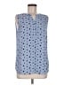 Talbots 100% Polyester Polka Dots Blue Sleeveless Blouse Size M - photo 1