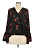 IMAN 100% Polyester Black Long Sleeve Blouse Size M - photo 1