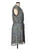DR2 100% Polyester Paisley Blue Casual Dress Size L - photo 4