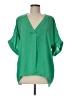 Glam 100% Polyester Green 3/4 Sleeve Blouse Size M - photo 1