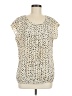 Ann Taylor LOFT 100% Polyester Polka Dots Ivory Short Sleeve Blouse Size M - photo 1