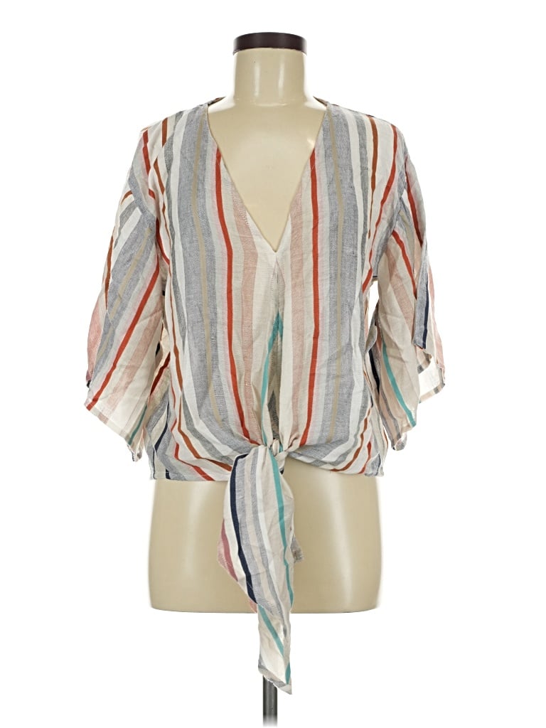 Pre-owned Lovestitch Short Sleeve Blouse In Gray
