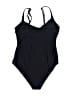Unbranded Solid Black One Piece Swimsuit Size S - photo 2