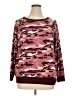 Tiana B. Camo Burgundy Pullover Sweater Size 1X - photo 1