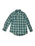 Crewcuts 100% Cotton Plaid Teal Long Sleeve Button-Down Shirt Size 4 - 5 - photo 1