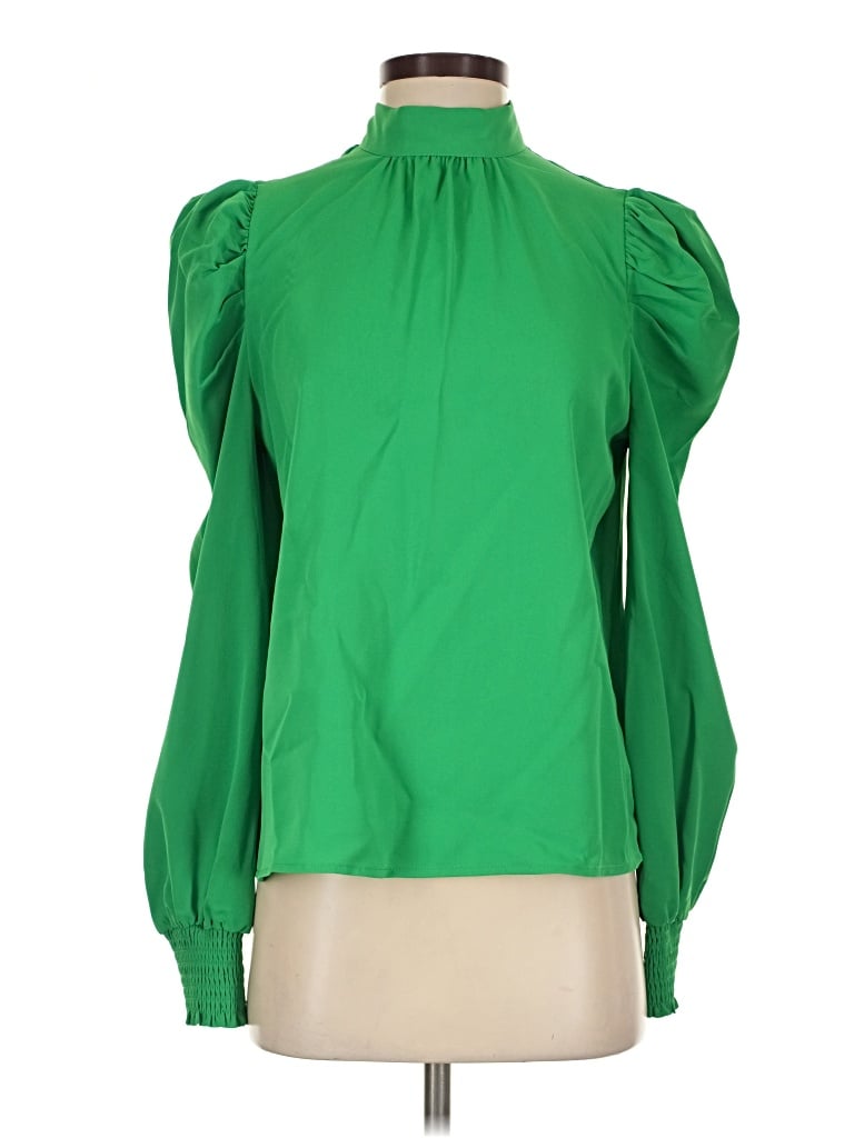 Pre-owned Flying Tomato Long Sleeve Blouse In Green
