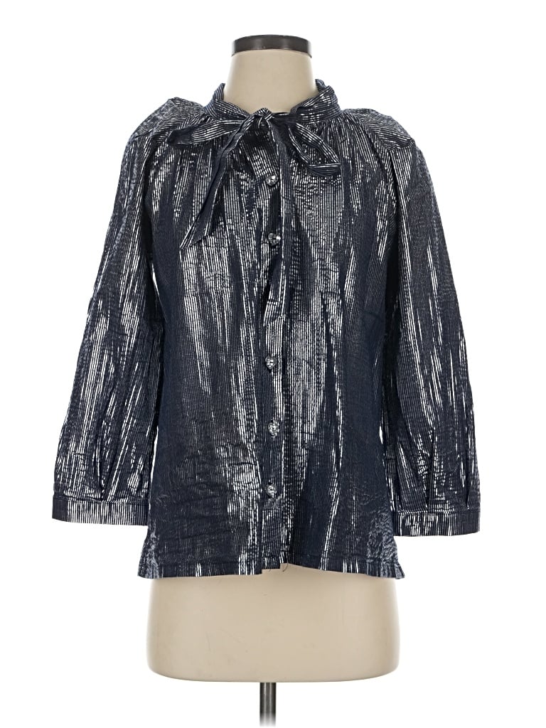 Pre-owned Buru 3/4 Sleeve Blouse In Silver