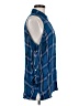 Express 100% Rayon Plaid Blue Sleeveless Button-Down Shirt Size M - photo 4