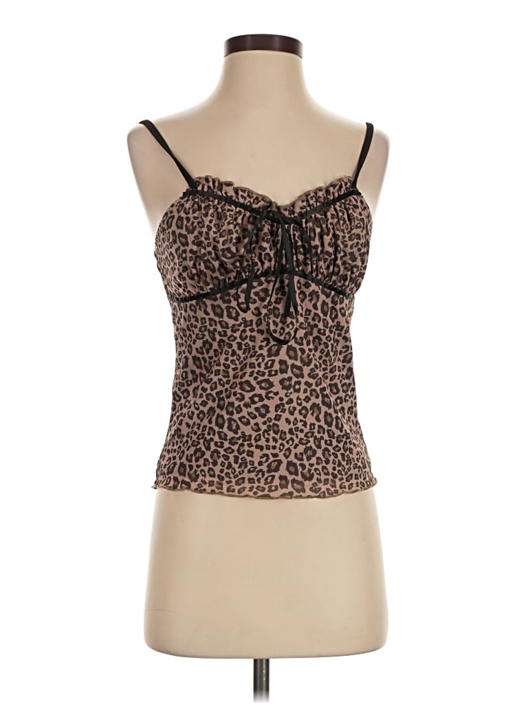 Pre-owned Romwe Sleeveless Top Brown Sweetheart Neckline Tops