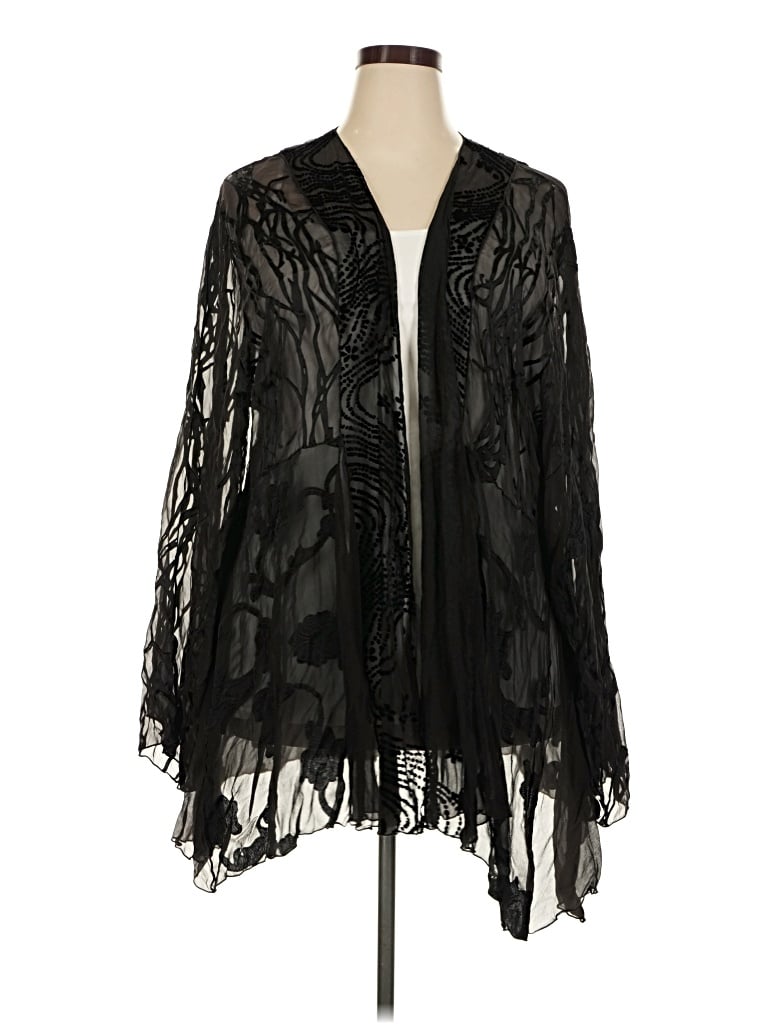Pre-owned Unbranded Kimono In Black