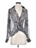BCBGMAXAZRIA Silver Long Sleeve Blouse Size S - photo 1