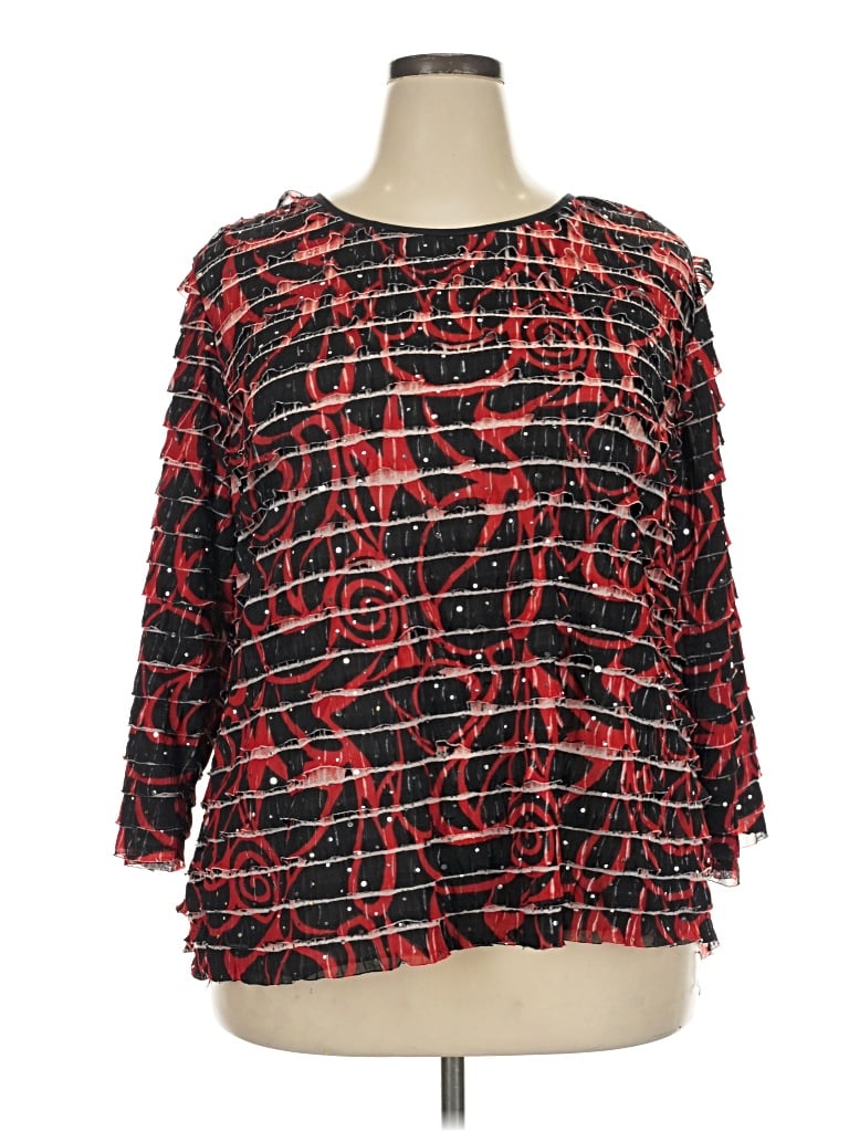 Pre-owned Elementz 3/4 Sleeve Blouse In Red