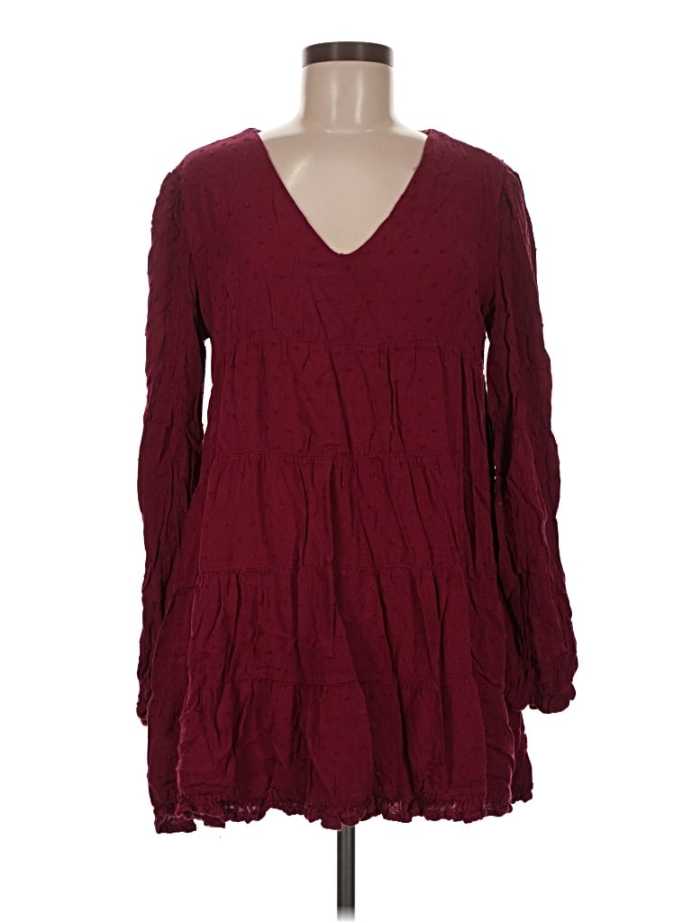 Pre-owned Mi Ami Casual Dress In Burgundy