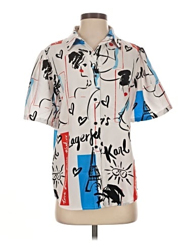 Karl Lagerfeld Paris Short Sleeve Blouse (view 1)