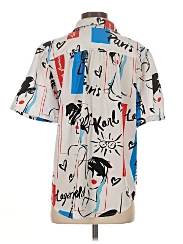 Karl Lagerfeld Paris Short Sleeve Blouse (view 2)
