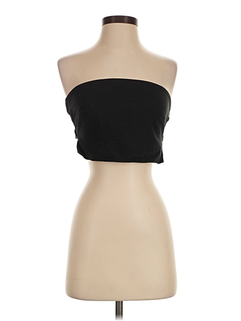 Pre-owned Crescent Sleeveless Top Black Strapless Neckline Tops