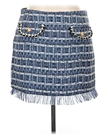 Aqua Denim Skirt (view 1)