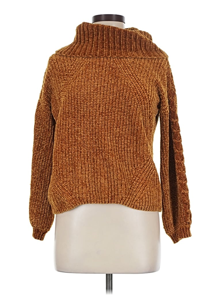 Pre-owned Hippie Rose Turtleneck Sweater In Brown