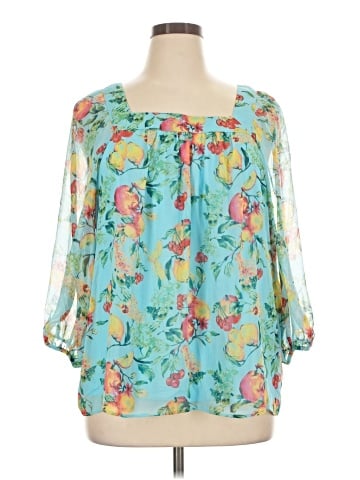 LC Lauren Conrad 3/4 Sleeve Blouse (view 1)