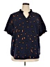 Unbranded 100% Polyester Animal Print Blue Short Sleeve Blouse Size XXL - photo 1